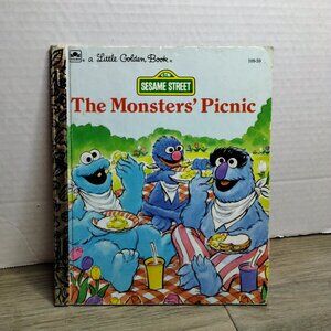 1st Edition Little Golden Book Sesame Street The Monsters' Picnic Hardcover Book